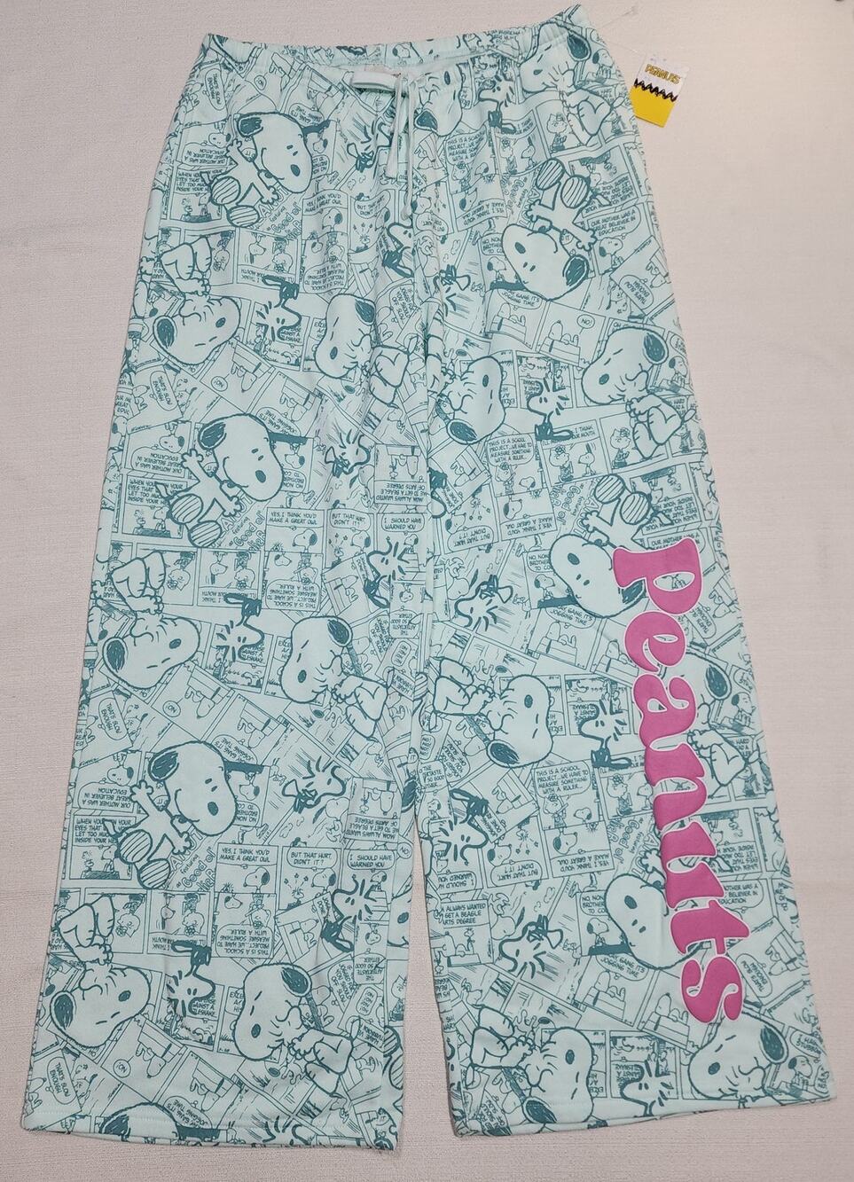 Snoopy and friends comic strip sweatpants women Large NWT